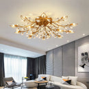 Axyaa Crystal Leaf LED Chandelier: Nordic Modern Luxury for Bedroom and Restaurant