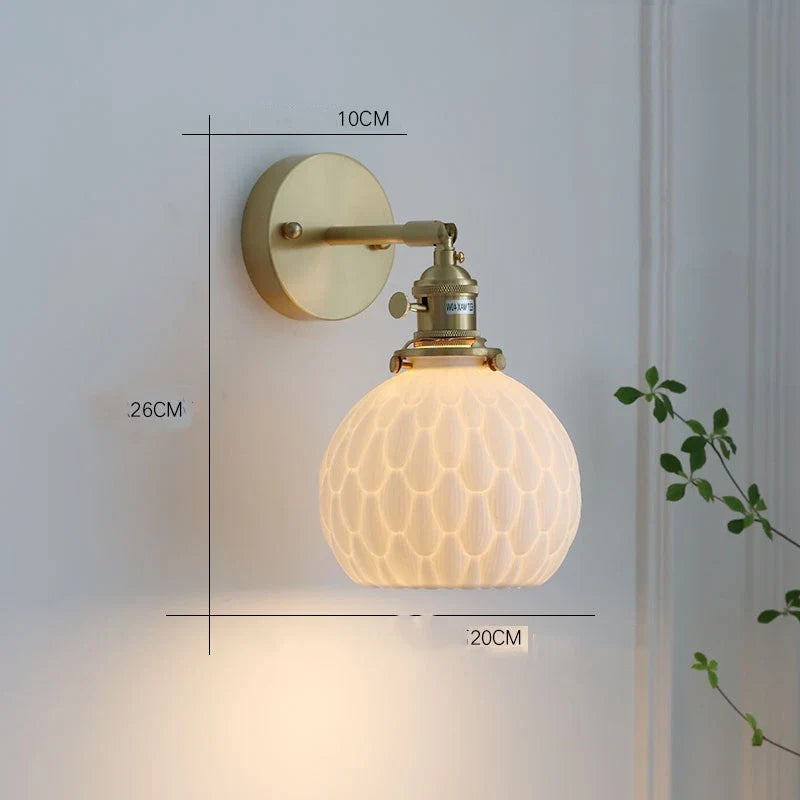 Axyaa Ceramic LED Pendant Light - Modern Copper Hanging Lamp