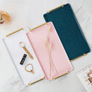 Axyaa Rectangular Plastic Tray with Handle for Home, Hotel, and Decor Use