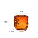 Axyaa Amber Glass Vase: Ice Patterned Decor for Flowers & Table Arrangements