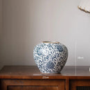 Axyaa Blue Lotus Ceramic Vase for Dry Flowers - Home Decor and Hydroponic Display
