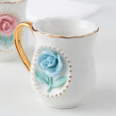 Axyaa Ceramic Rose Cup & Plate Set: Handmade Flower Coffee Cup, Unique Design