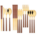 Axyaa 16-Piece Luxury Stainless Steel Tableware Set, Knife Fork Spoon Chopsticks