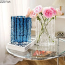 Axyaa Glacier Glass Vase Hydroponics Flowers Desk Decoration Modern Decor