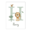 Axyaa Jungle Animals Nursery Canvas Wall Art | Baby Bedroom Decor Lion Zebra Elephant