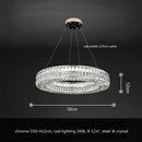 Axyaa Crystal LED Pendant Light: Luxury Steel Hanging Lamp for Modern Foyer & Dining Room