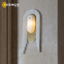 Axyaa Marble Wall Light: Luxury Frosted G9 Copper Gold Sconce for Bedroom & Hotel