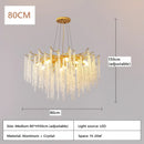 Axyaa French Strip Crystal LED Ceiling Chandelier in Gold