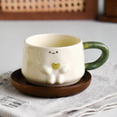 Axyaa Butterfly Ceramic Coffee Cup Tea Mug Camellia Flower Home Breakfast Gift