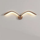 Axya Modern Seagull LED Wall Light in White/Brown Iron for Living Room