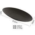 Axyaa Matte Striped Oval Ceramic Fish Plate for Molecular Cuisine Tableware
