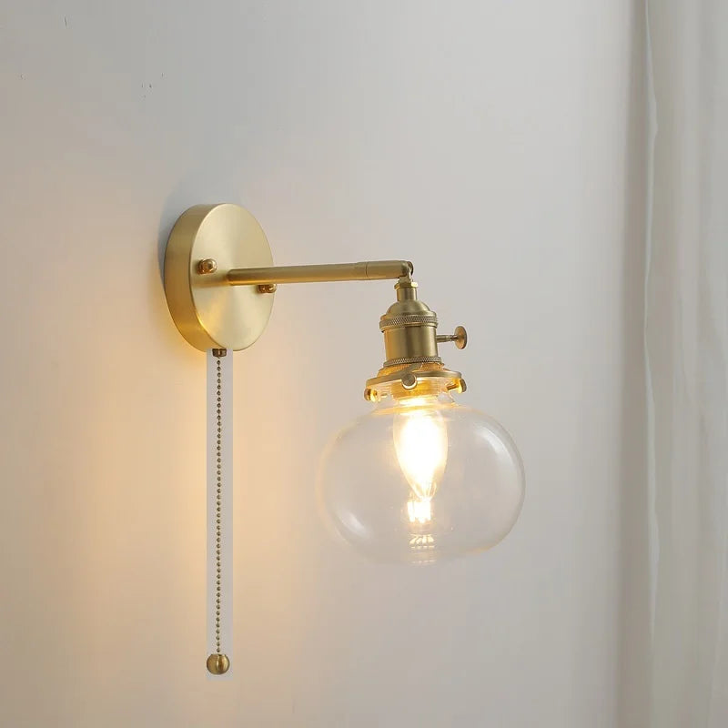 Nordic Modern Glass Ball Wall Sconce by Axyaa for Bedroom Bathroom Stair Mirror