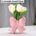 Ceramic Bowknot Vase for Flower Arrangement by Axyaa