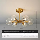 Axyaa Nordic Glass LED Ceiling Chandelier Minimalism for Home Decor