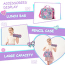 Axyaa Girls Hard Shell School Backpack Set with Lunch Bag & Pencil Case