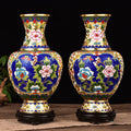 Axyaa Cloisonné Vases: Handmade Enamel Floral Decor Antique Chinese Porcelain Collectibles