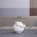 Axyaa Geometric Chain Ceramic Vase: Stylish Handcrafted Room Decor & Flower Holder