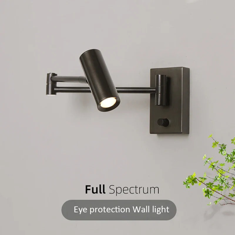 Axyaa Modern Black Adjustable LED Wall Lamp for Bedroom Living Room Reading