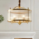Axyaa Modern Luxury Glass Chandelier Golden Copper LED Light Fixture