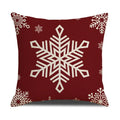 Axyaa Christmas Linen Print Throw Pillow Cover for Home Sofa, Living Room and Bedroom