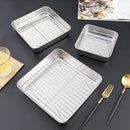 Axya Stainless Steel Square Draining Tray with Lid