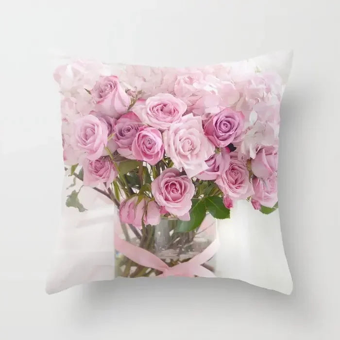 Axyaa Retro Floral Rose Print Pillowcase for Farmhouse Decor 45*45cm