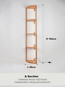 Axyaa Wooden Shelf Floor Lamp for Home Décor & Lighting in Bedroom, Living Room & Study