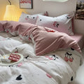 Axyaa Fresh Blue Floral Duvet Cover Set - Wrinkled Yann Bedding in Washing Cotton