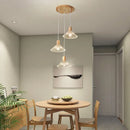 Axyaa Solid Wood Glass Pendant Light for Bedroom Living Room Restaurant