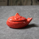 Axyaa Red Ceramic Dessert Bowl Set - Retro Molecular Cuisine Tableware for Snacks, Appetizers