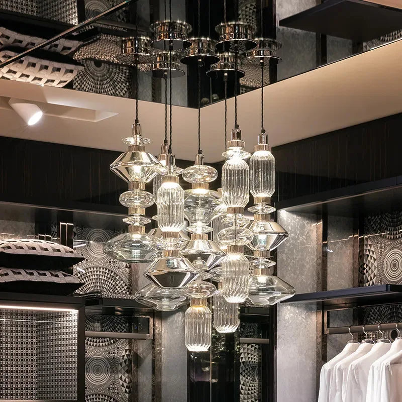Axyaa Vintage LED Glass Pendant Lamp - American Style Hanging Lighting
