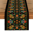 Axyaa Halloween Skulls Table Runner for Kitchen and Dining Room