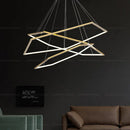 Axyaa Hexagonal Chandelier: Modern Luxury Villa Lighting for Minimalist Living Rooms