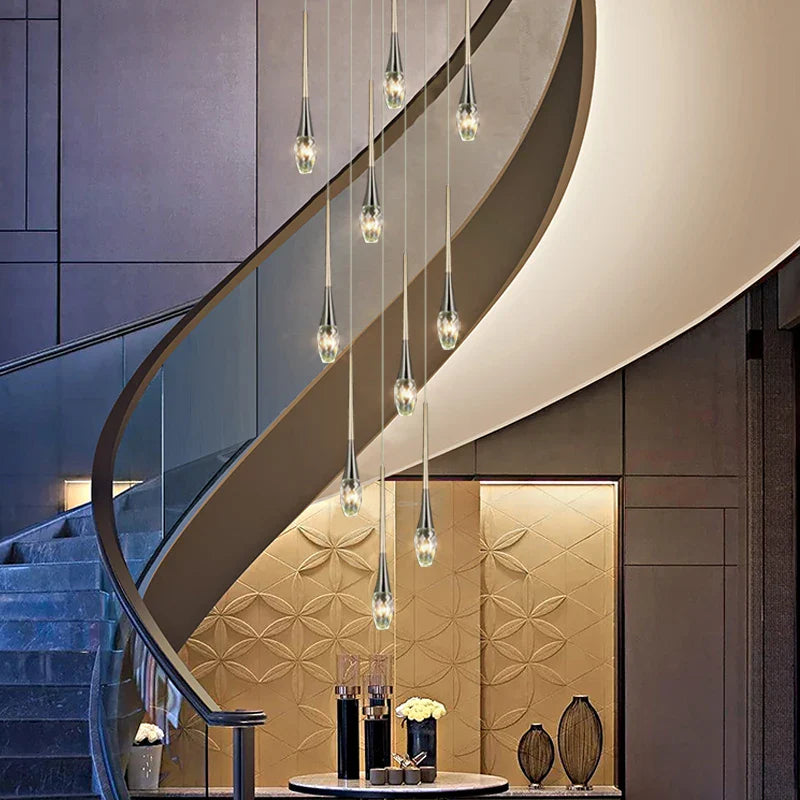 Axyaa Crystal Staircase Chandelier for Living Room, Bars and Restaurants