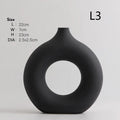 Axyaa Circular Hollow Vase: Donuts Ceramic Flower Vase for Home & Office Decor