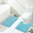 Axyaa Soft Plush Bathroom Mats Set: Shaggy, Absorbent, Non-Slip - 2Pcs