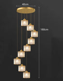 Axyaa Modern Ring Stairs Pendant Light Chandeliers for Living and Dining Room