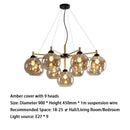 Axyaa Smoke Grey/Amber Multi Head Glass Chandelier for Modern Living Spaces