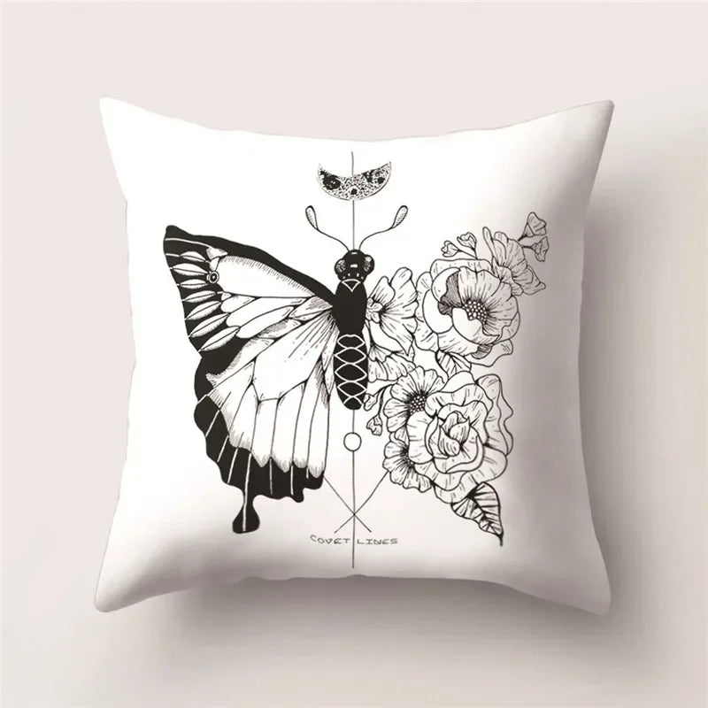 Butterfly Print Decorative Cushion Cover 45X45CM Sofa Polyester Pillow Case for Home Decor