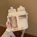 Axyaa Double Drink Water Bottles with Tea Filter and Straw - BPA Free