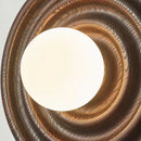 Axyaa Solid Wood Circular Wall Lamp Retro Light for Home Decor