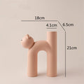 Axyaa Cathead Tube Vase: Cute Cat Design for Flower Arrangement and Home Decoration