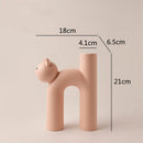 Axyaa Cathead Tube Vase: Cute Cat Design for Flower Arrangement and Home Decoration