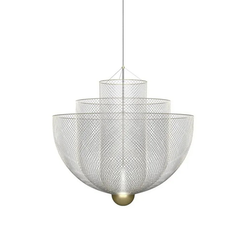 Axyaa Geometric Iron Chandelier Nordic Designer Lighting Loft Pendant Luminaria.