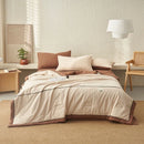 Axyaa Summer Cool Quilt Set - Washed Cotton, Solid Color, Machine Washable