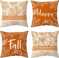 Axyaa Buffalo Check Print Linen Pillow Cover 45x45 for Fall Thanksgiving Decor