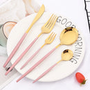 Axyaa Mint Gold Cutlery Set Stainless Steel Silverware Kitchen Tableware