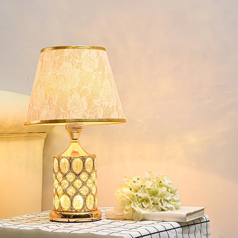 Axyaa Elegant Crystal Table Lamp for Bedroom Nightstand - Warm and Romantic Lighting