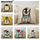 Axyaa Penguin Cushion Cover: Cute Sofa Pillow for Kids & Living Room, 45x45cm