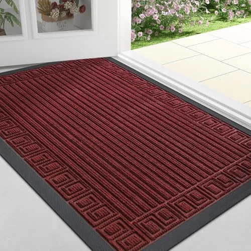 Axyaa Durable Indoor/Outdoor Trapping Doormat: Waterproof, Washable, Low Profile Entry Mat